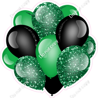 Sparkle - Green & Black Balloon Cluster