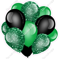 Sparkle - Green & Black Balloon Cluster