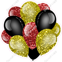 Sparkle - Red, Yellow & Black Balloon Cluster