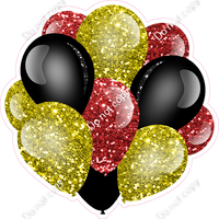 Sparkle - Red, Yellow & Black Balloon Cluster