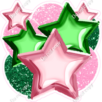 Baby Pink & Green Balloon Star Bundle