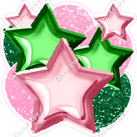 Baby Pink & Green Balloon Star Bundle