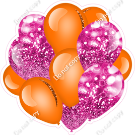 Bokeh - Orange & Hot Pink Balloon Cluster