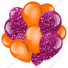 Sparkle - Orange & Hot Pink Balloon Cluster