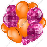 Disco - Orange & Hot Pink Balloon Cluster