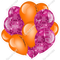 Disco - Orange & Hot Pink Balloon Cluster