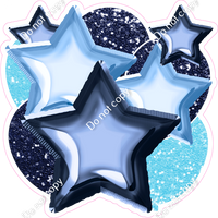 Baby Blue Navy Blue Balloon Star Bundle