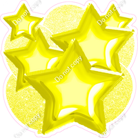 Yellow Glitter Balloon Star Bundle