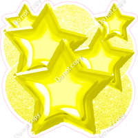 Yellow Glitter Balloon Star Bundle