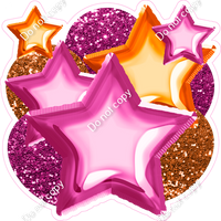 Hot Pink & Orange Balloon & Star Bundle