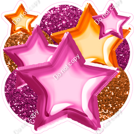 Hot Pink & Orange Balloon & Star Bundle