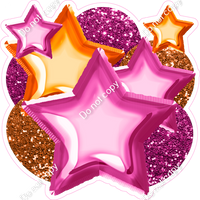 Hot Pink & Orange Balloon & Star Bundle