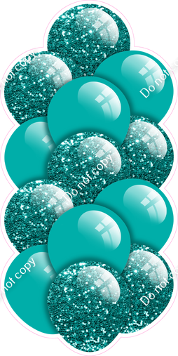 Teal - Balloon Tower - Sparkle
