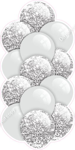 Light Silver - Balloon Tower - Sparkle