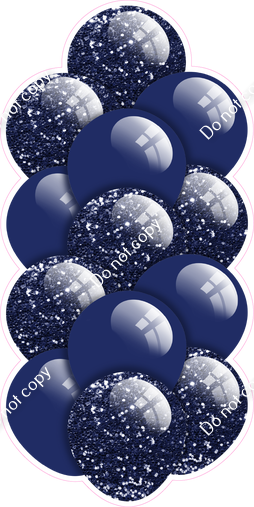 Navy Blue - Balloon Tower - Sparkle