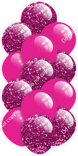 Hot Pink - Balloon Tower - Sparkle