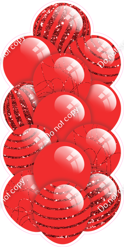 Red - Balloon Tower - Sparkle Accents