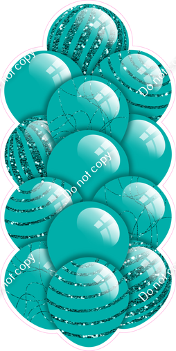 Teal - Balloon Tower - Sparkle Accents