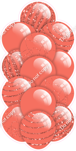 Coral - Balloon Tower - Sparkle Accents