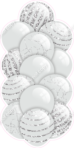 Light Silver - Balloon Tower - Sparkle Accents