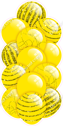 Yellow - Balloon Tower - Sparkle Accents