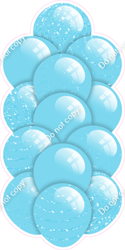 Baby Blue - Balloon Tower - Sparkle Accents