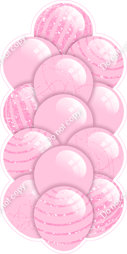 Baby Pink - Balloon Tower - Sparkle Accents