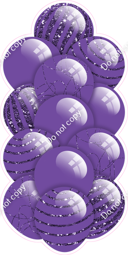 Purple - Balloon Tower - Sparkle Accents