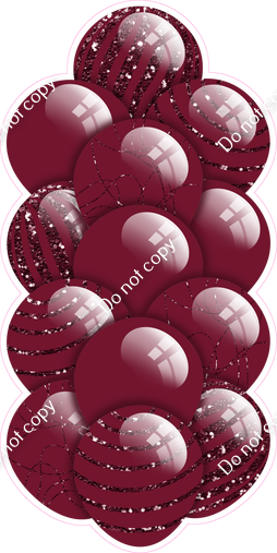 Burgundy - Balloon Tower - Sparkle Accents