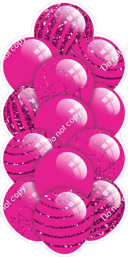 Hot Pink - Balloon Tower - Sparkle Accents