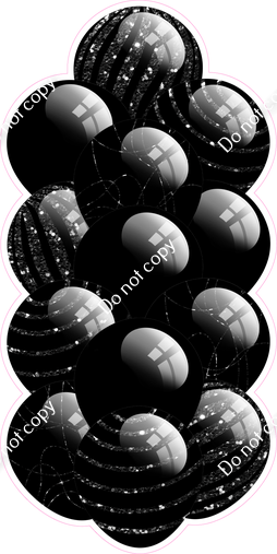 Black - Balloon Tower - Sparkle Accents