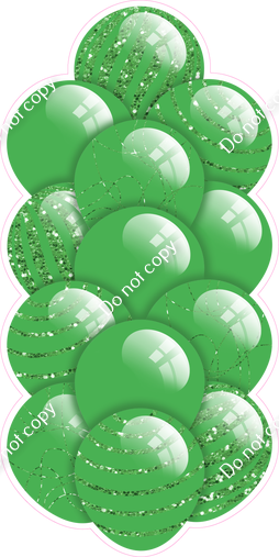 Lime Green - Balloon Tower - Sparkle Accents