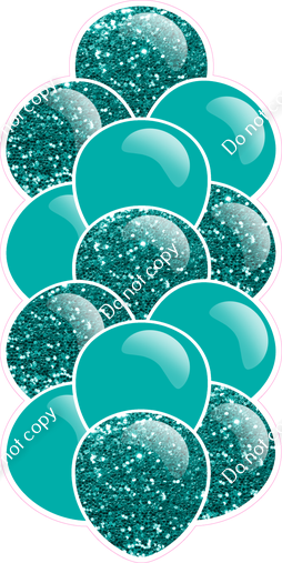 Teal - Balloon Tower - Sparkle
