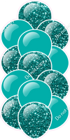 Teal - Balloon Tower - Sparkle