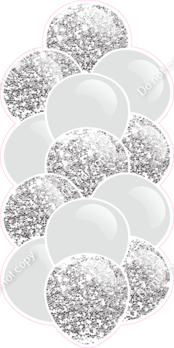 Light Silver - Balloon Tower - Sparkle