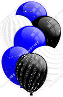 White, Blue, Black Balloons - Sparkle Accents