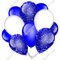 Sparkle - Purple  & White Balloon Cluster