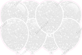 White Sparkle - Horizontal Balloon Panels