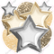 Tan, Champagne, Silver Balloon Star Bundle