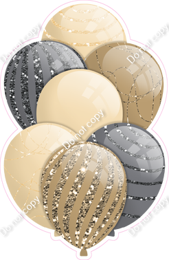 Tan, Champagne, Silver XL Balloon Bundle