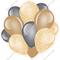 Tan, Champagne, Silver Balloon Cluster
