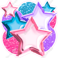 Bubblegum, Caribbean, Lilac Balloon Star Bundle
