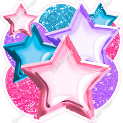 Bubblegum, Caribbean, Lilac Balloon Star Bundle