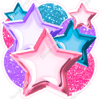 Bubblegum, Caribbean, Lilac Balloon Star Bundle