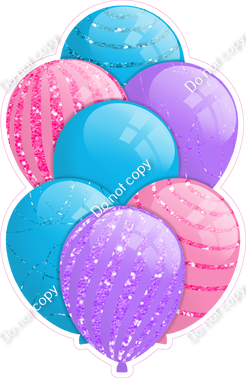 Bubblegum, Caribbean, Lilac XL Balloon Bundle