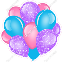 Bubblegum, Caribbean, Lilac Balloon Cluster