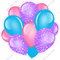 Bubblegum, Caribbean, Lilac Balloon Cluster