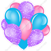 Bubblegum, Caribbean, Lilac Balloon Cluster