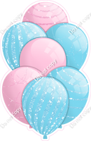 Baby Pink & Baby Blue Balloons - Sparkle Accents
