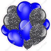 Blue & Silver Balloon Cluster